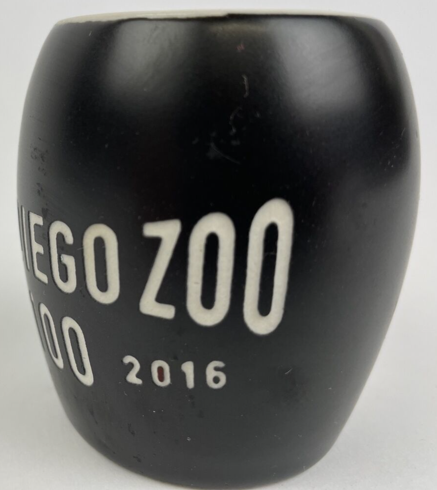 World Famous San Diego Zoo Wild Animal Safari Park Shot Glass Black Etch Ceramic