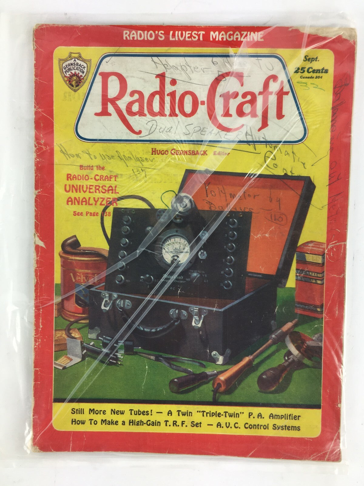 September 1932 Radio Craft Hugo Gernsback Magazine Build Universal Analyzer