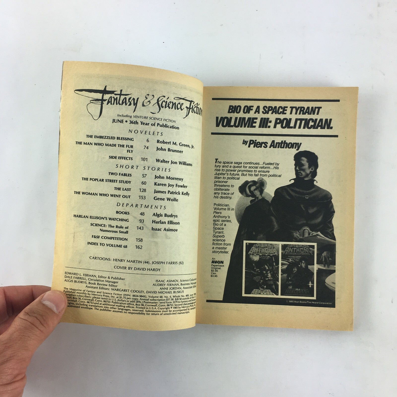 June Fantasy&Science Fiction Magazine Robert M.Green Jr John Brunner Gene Wolfe