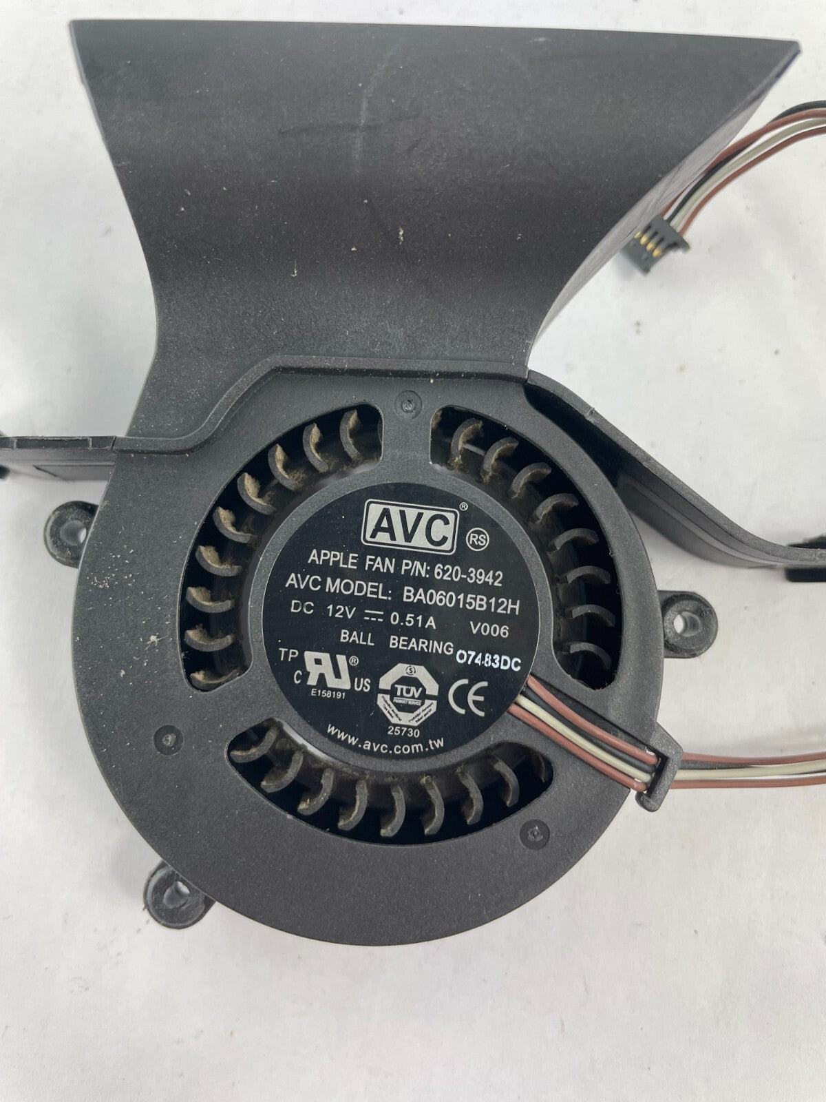 AVC Apple Fan P/N 620-3942 Model BA06015B12H DC12V - Wire CPU Cooling Fan