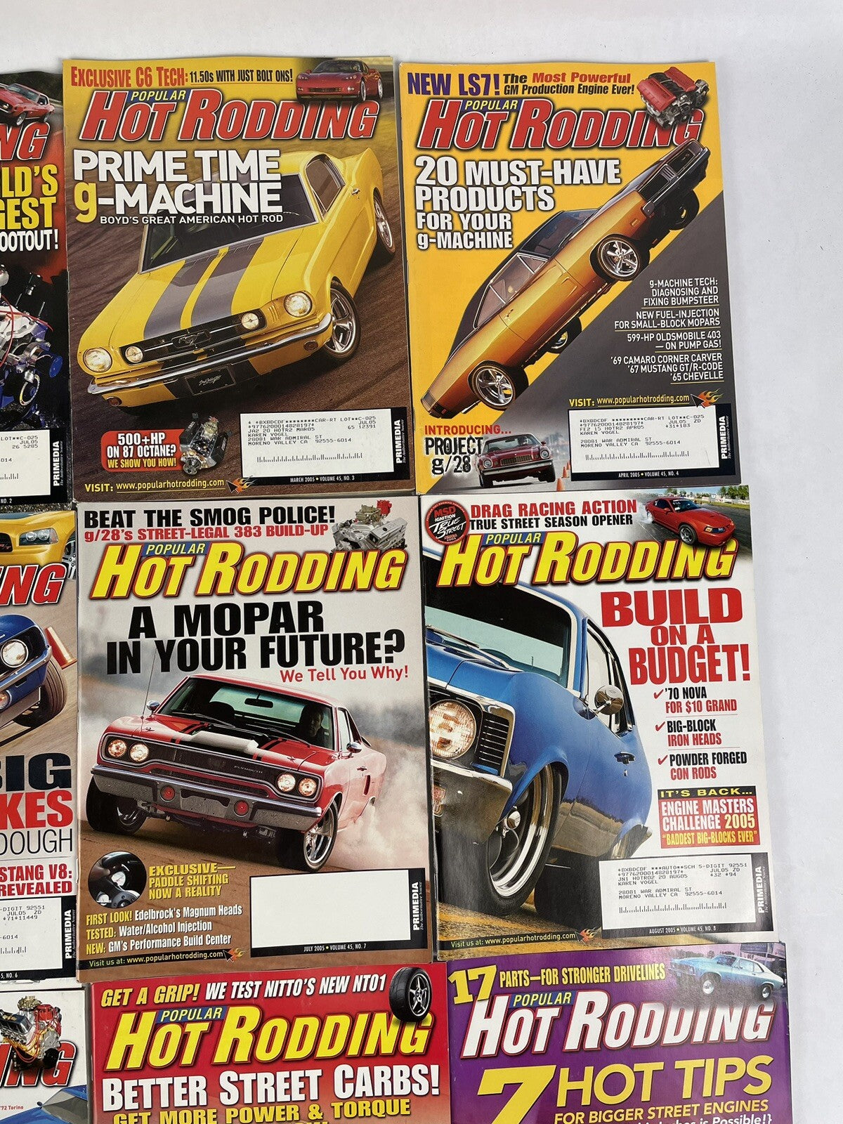 Lot of 12: Hot Rodding MAGAZINES Complete Full Set 12 issues Jan to Dec 2005