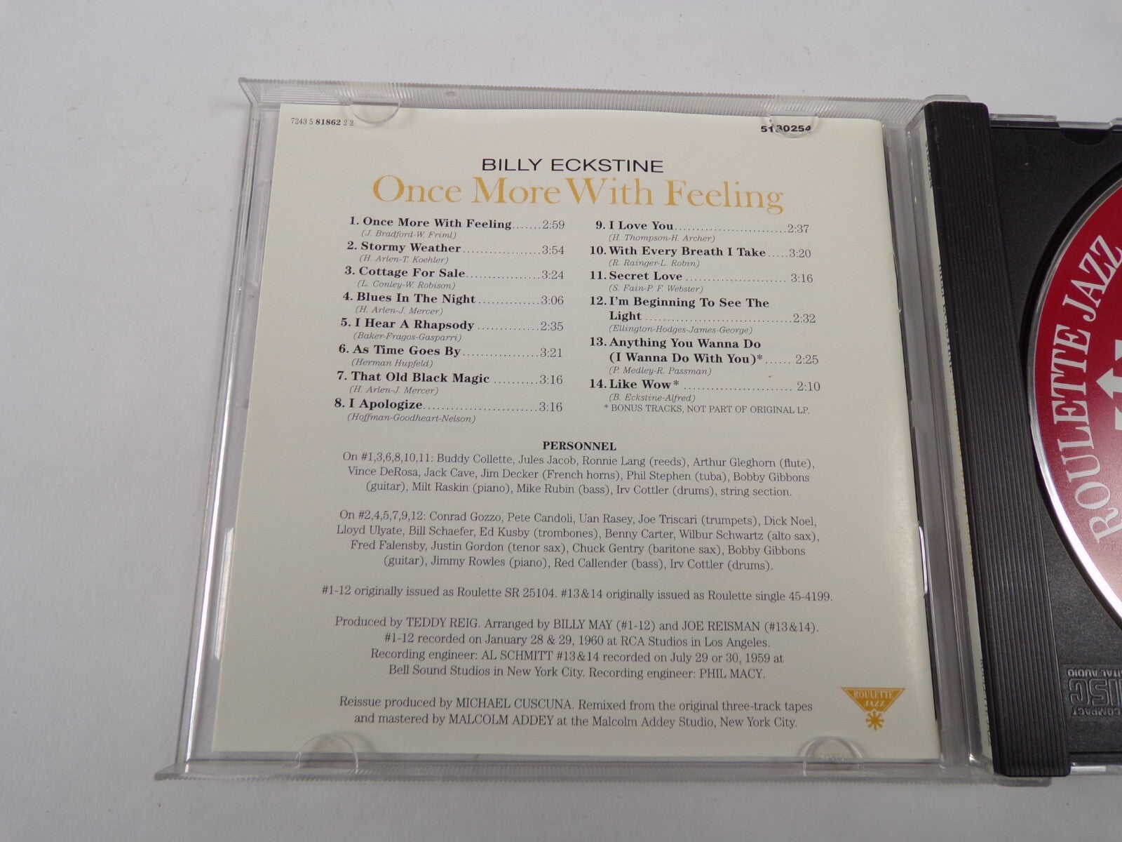 Billy Eckstine Once More With Feeling Once Blue In The Night I Apologize CD#35
