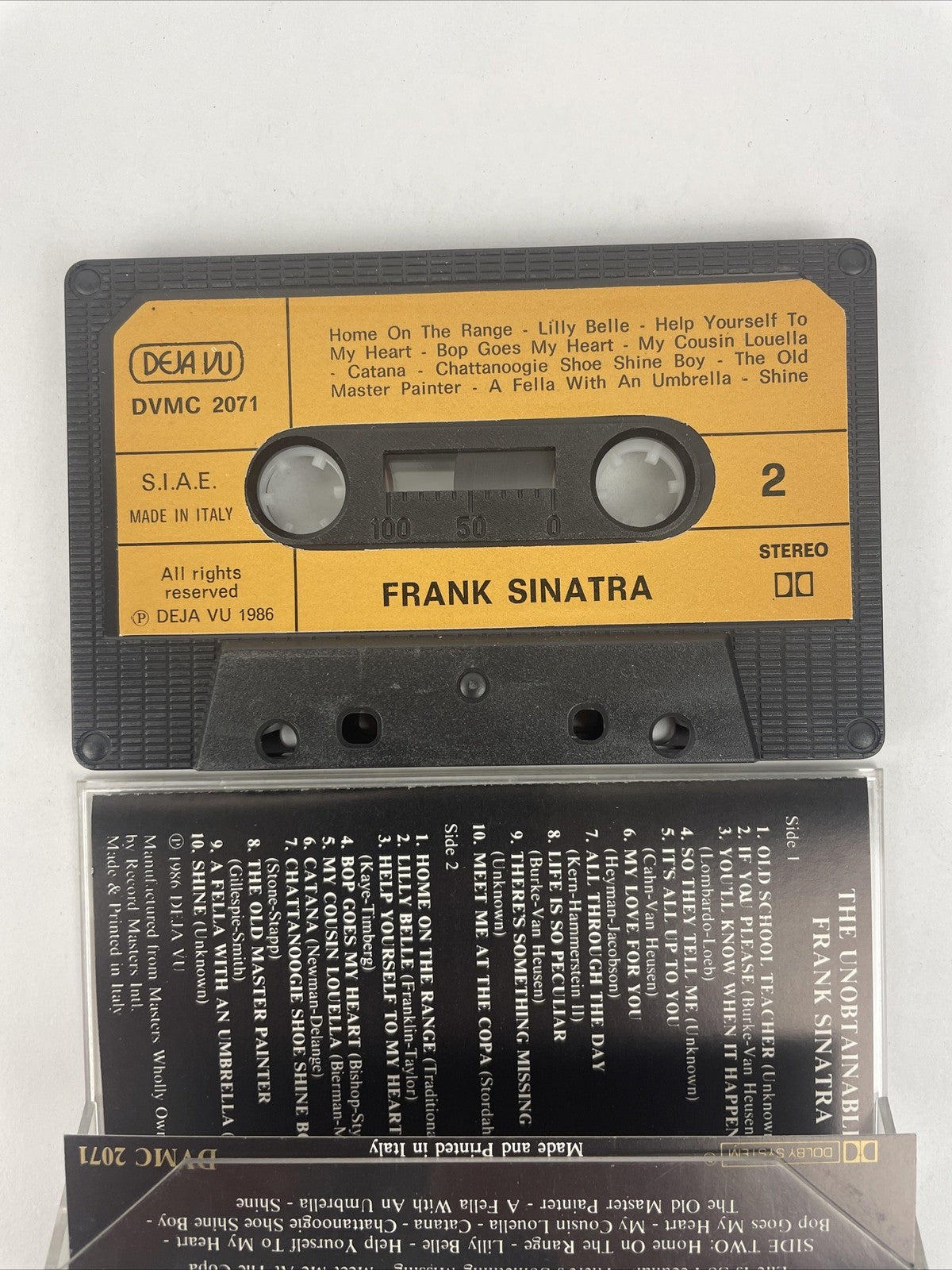 1989 The Frank Sinatra " Unobtainable " 5071-4 Cassette Tape-  deja vu records