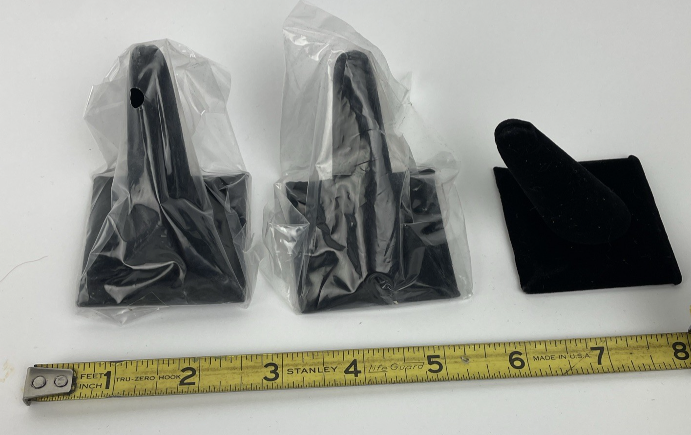 Lot of  3 x Black Velvet Ring Finger Jewelry Holder Showcase Display Stand s