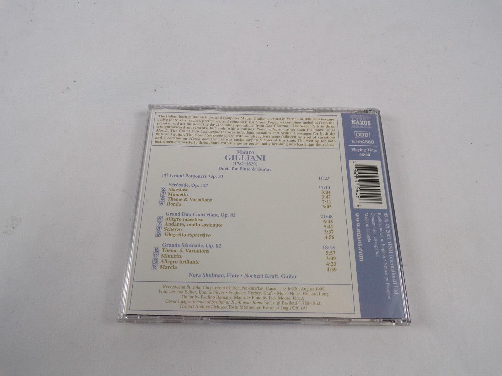 Mauro Giuliani Duets For Flute And Guitar Nobert Kraft CD#43