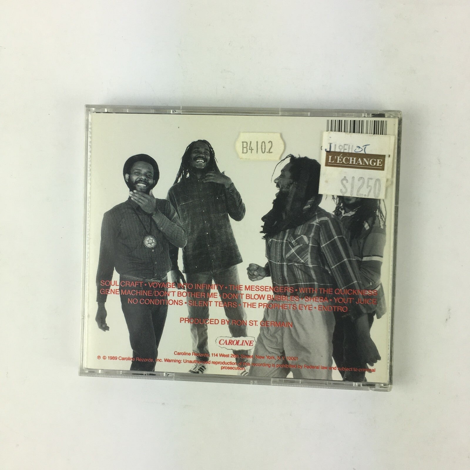  12 TRACK CD Bad Brains Quickness Produced by Ron ST. Germain 1989