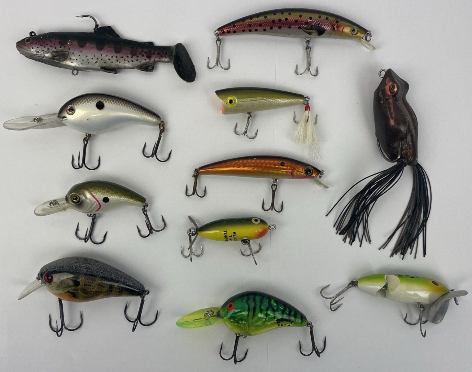Heddon River Runt Spook Floater Deep Dive Tiny Torpedo Gold Lip lot 11  lures
