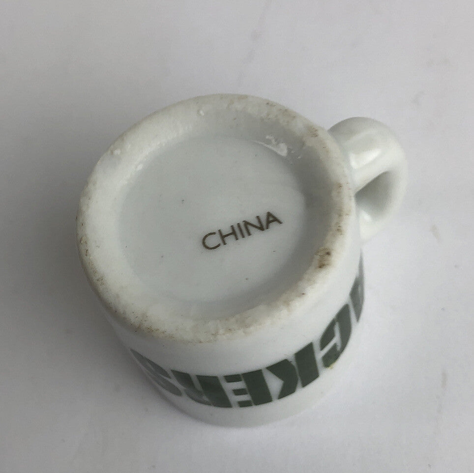 Vintage NFL Mini Coffee Cup Mug Green Bay Packers 1.25" Collectible Miniature