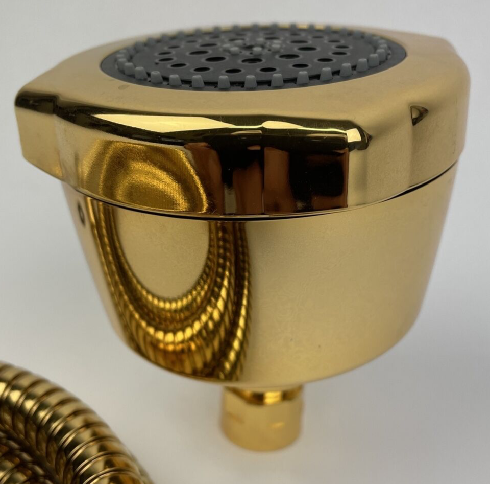 Aquabrass 25991 gold 3 function hand shower with brass hose