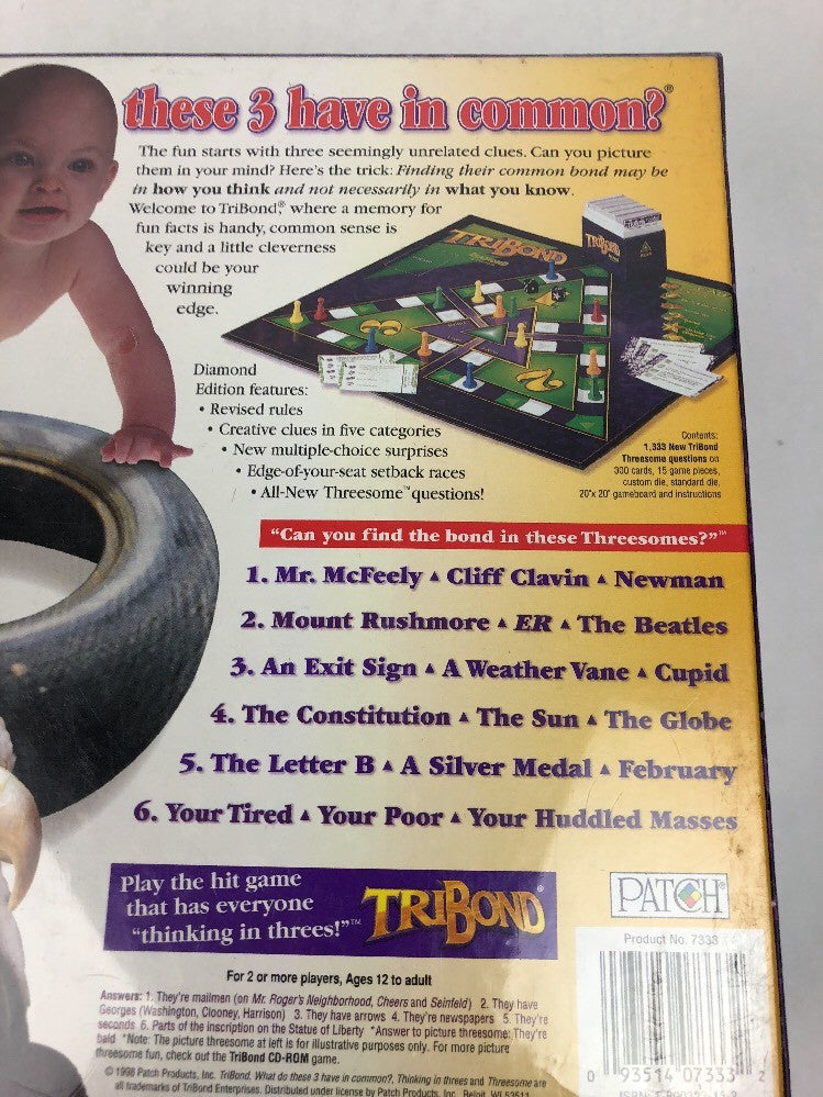 Tribond Diamond Edition Board Game 1998 FAST SHIPPING