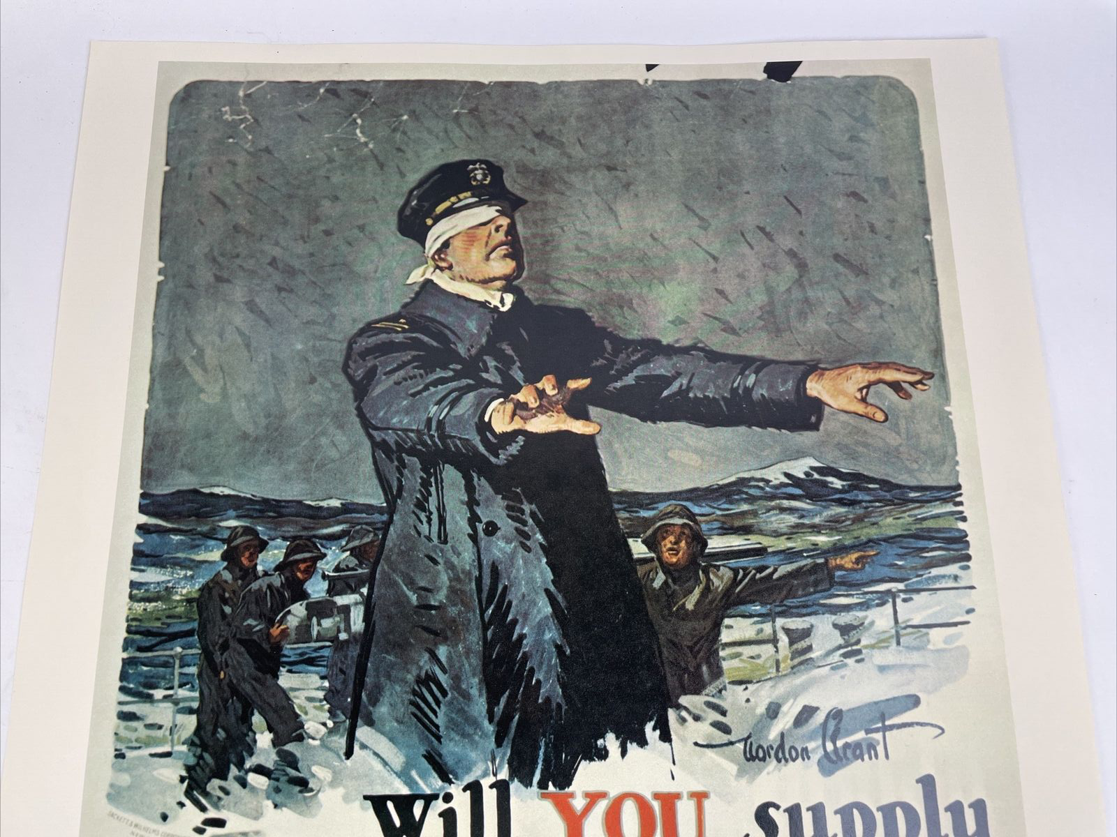 U.S.A Navy Recruitment Poster WILL YOU SUPPLY EYES - MILITARY 16"x20" Vintage