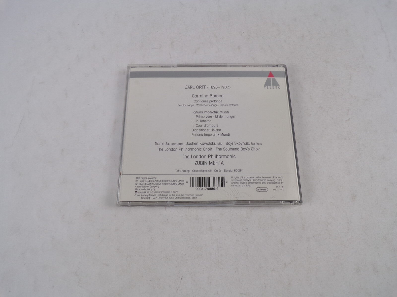 Carl Orff Carmina Burana Zubin Mehta Jo Koowalski Skovhus The London Phi CD#34