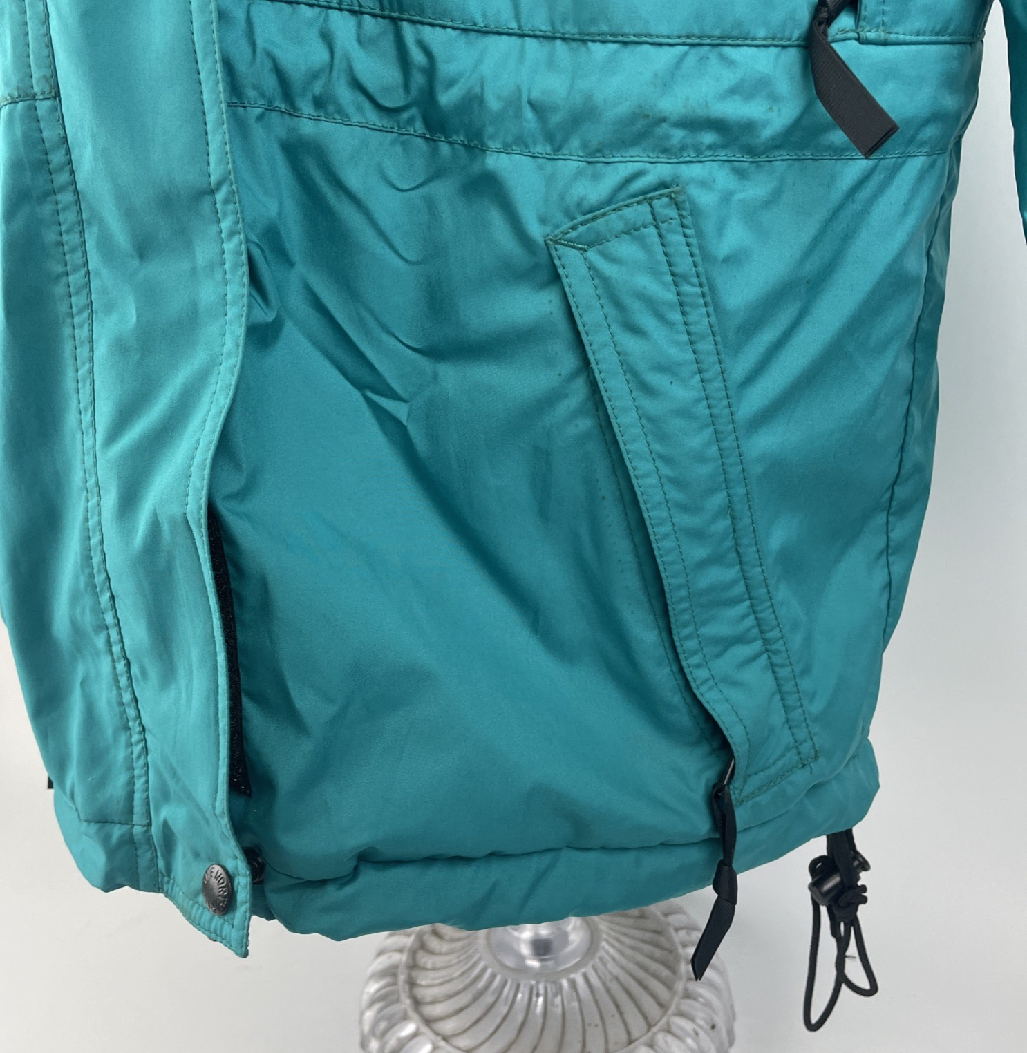 The North Face Hooded Rain Ski Jacket Outer Shell Size Women’s S / P Teal Green