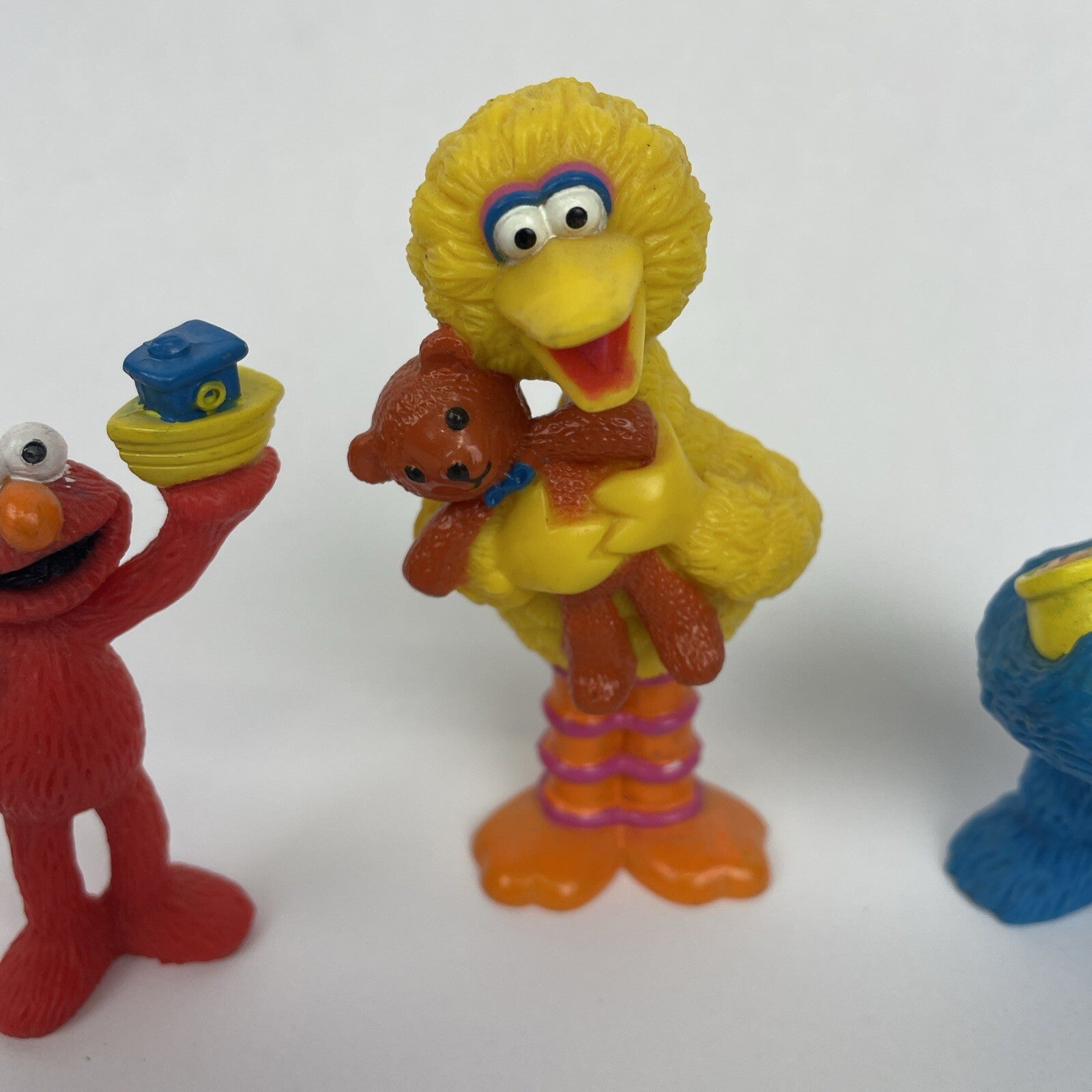 3 x Sesame Street 3” Figures Figurines Cake Topper Elmo Big Bird Cookie Monster