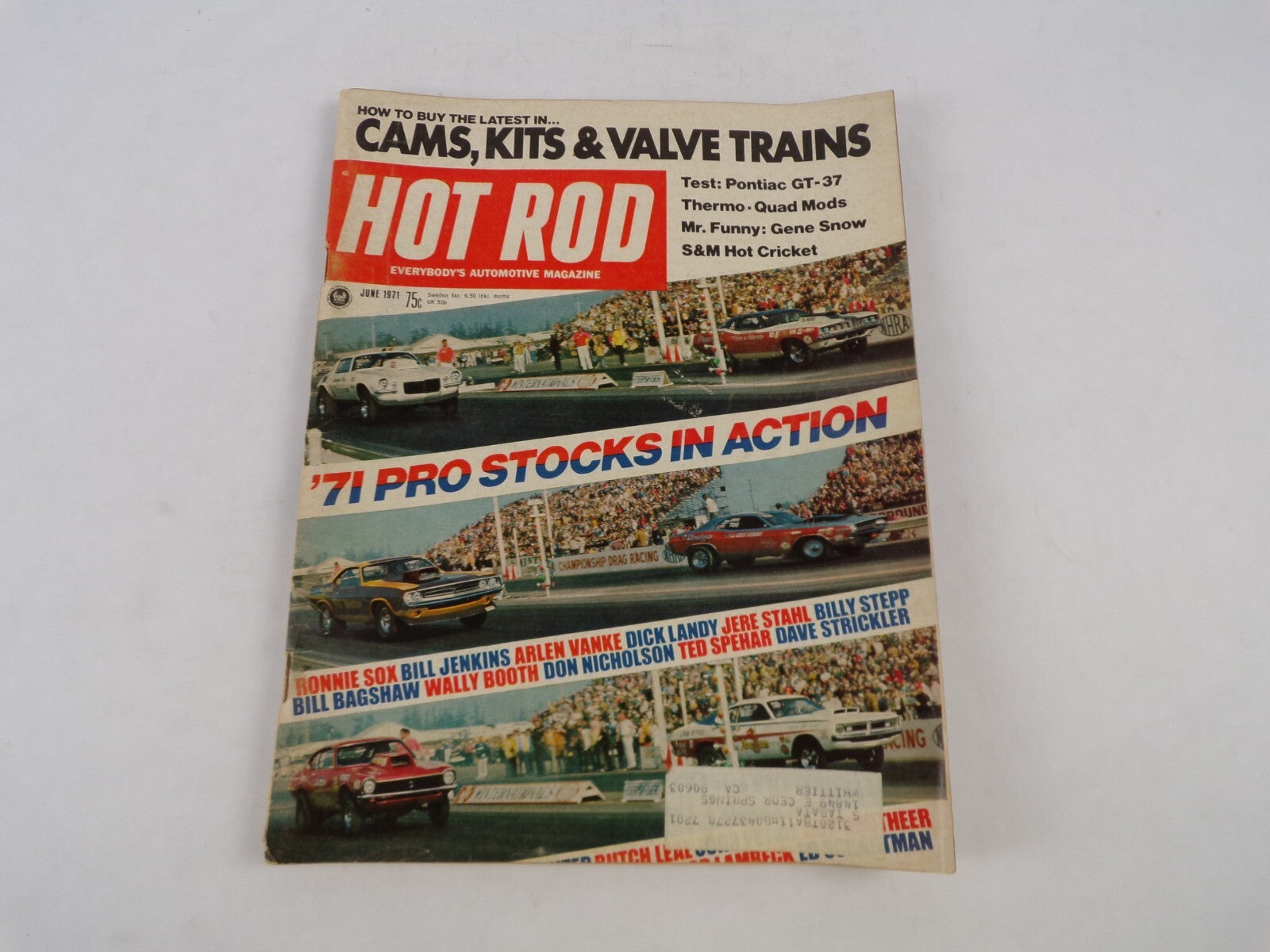 June 1971 Hot Rod Magazine Cams,Kits7Valve Trains 71 Pro Stocks Action Ronnie So