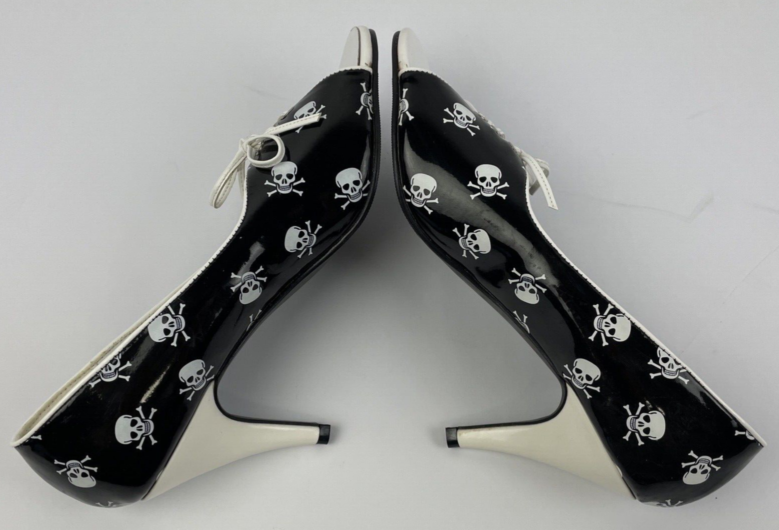 FUNTASMA by PLEASER WHT SKULL Open Toe High Heels Goth/Punk/Cosplay Size 8 US