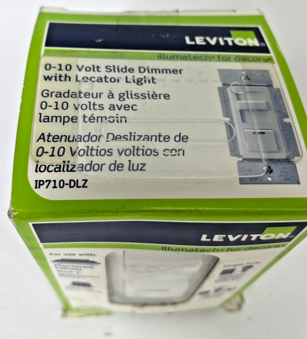 Leviton IP710-DLZ Illumatech 0-10V Slide Dimmer w/ Locator Light White/Ivory