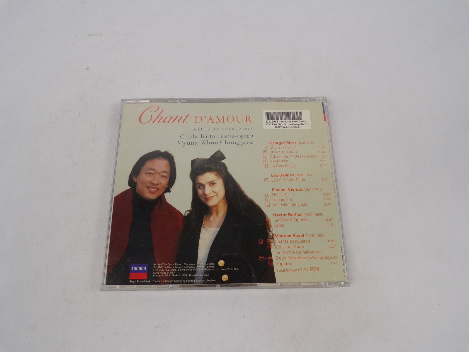 Cecilia Bartoli Chant D'Amour Myung-Whun Chung Ptano Chant D'Amour Ouvre CD#69
