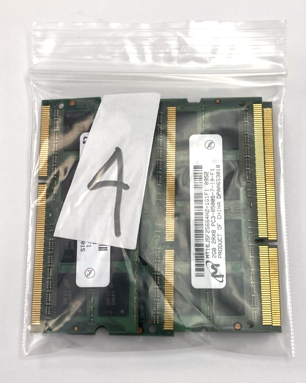 Lot of 4 x 8GB 2x4GB 2Rx8 PC3-8500S-7-10-F2