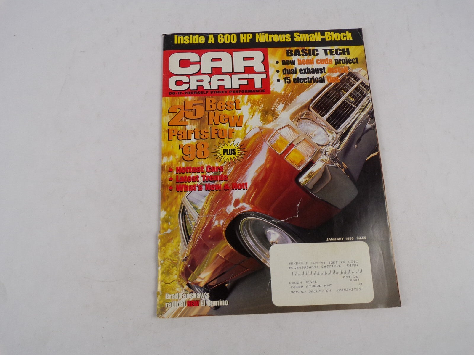January 1998 Car Craft Inside A 600 HP nitrous Small Block New Hemi Cuda Project