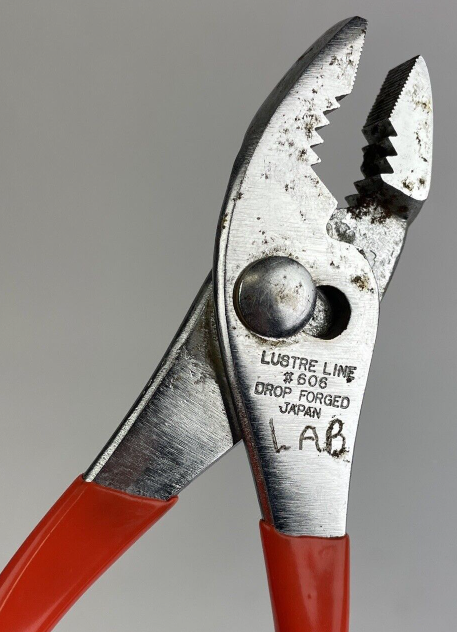 LUSTRE LINE Orange Handle Drop Forged Slip Joint Pliers 6 1/2" Japan - OOM LAB