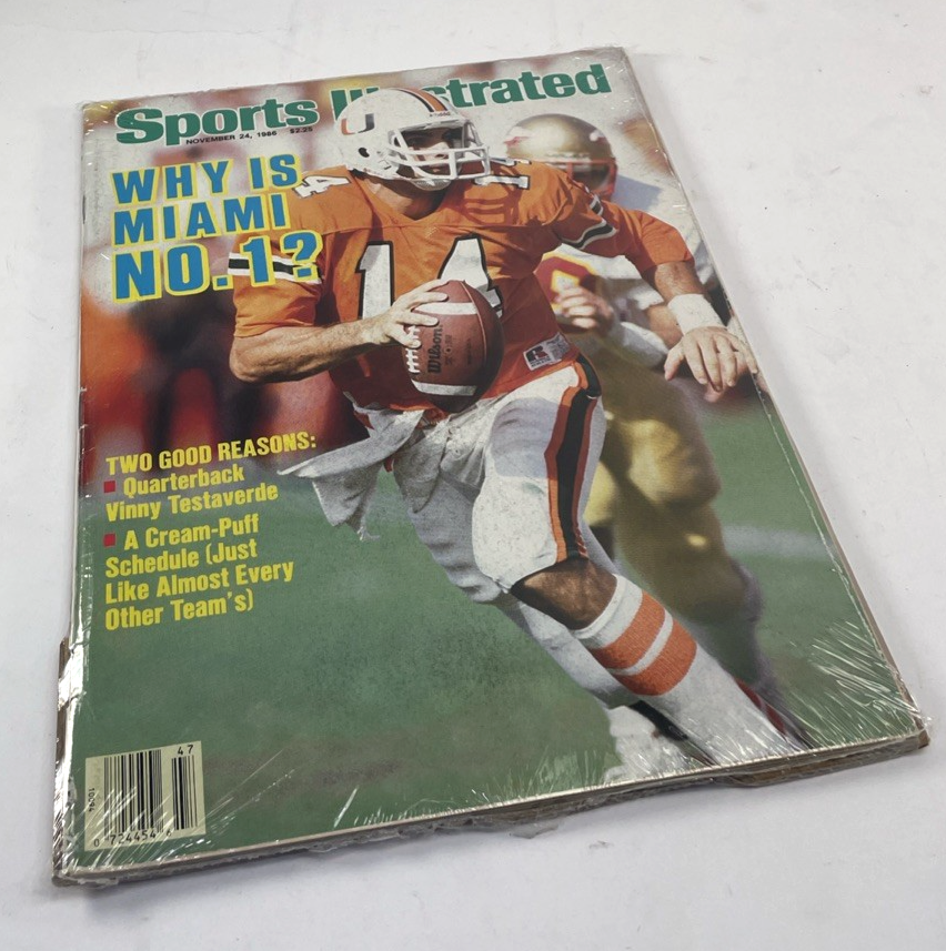 Sports Illustrated November 24 1986 Vinny Testaverde Miami Hurricanes Football