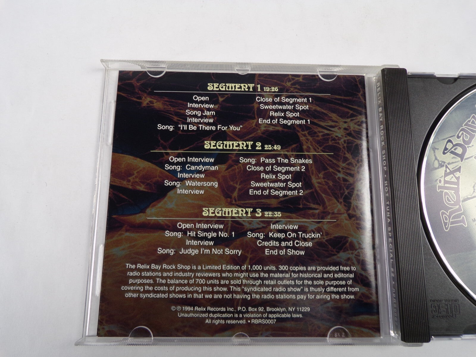 The Relix Bay Rock Shop# 7  Hot Tuna Special  No 2 CD#55