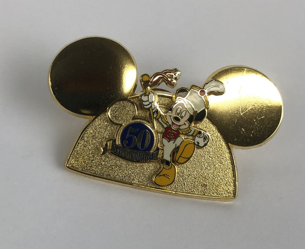 Disneyland Resort Anniversary Lapel Pin Mickey Mouse Ears Gold Tone Brooch 2005
