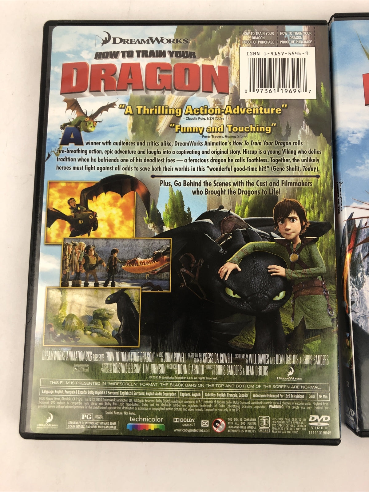 How to Train Your Dragon, Legend of the Boneknapper Dragon DVD, 2010 Mint Discs