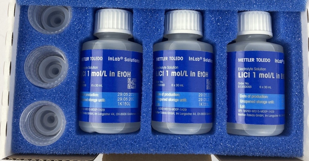 OEM Mettler Toledo LiCl 1M/EtOH Electrolyte 6X30mL - 51350088