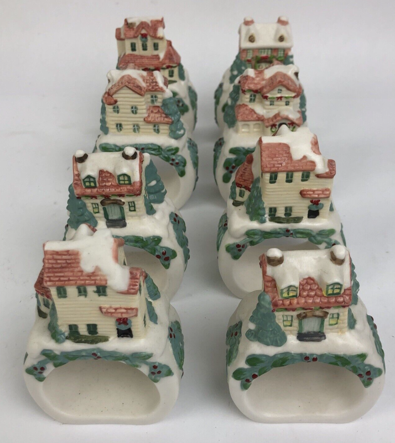 PFALTZGRAFF Holiday Season Set of 8 Napkin / Serviette Rings Christmas Winter