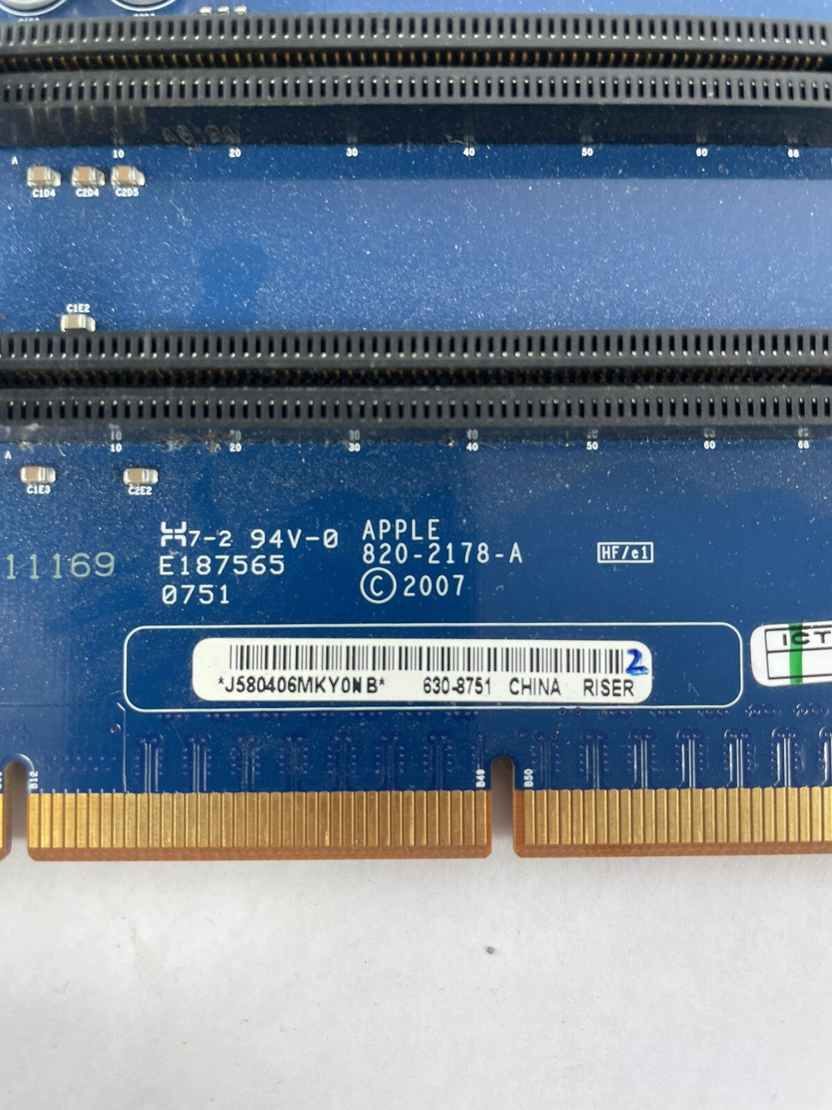 2 Genuine Apple Memory Riser Cards for A1186 Mac Pro 3,1 2008 820-2178-A