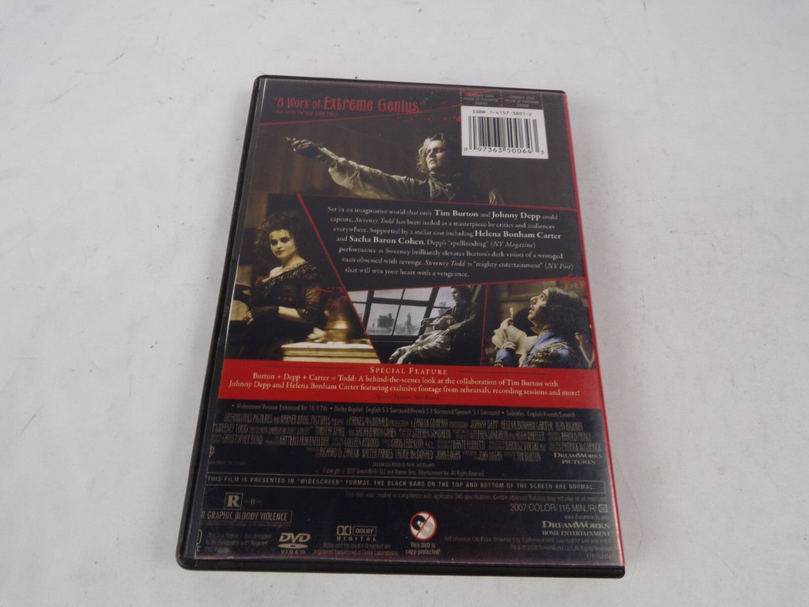 Johnny Deep Is Sweeney Todd The Demon Barber Of Fleet Street Winner DVD Movies