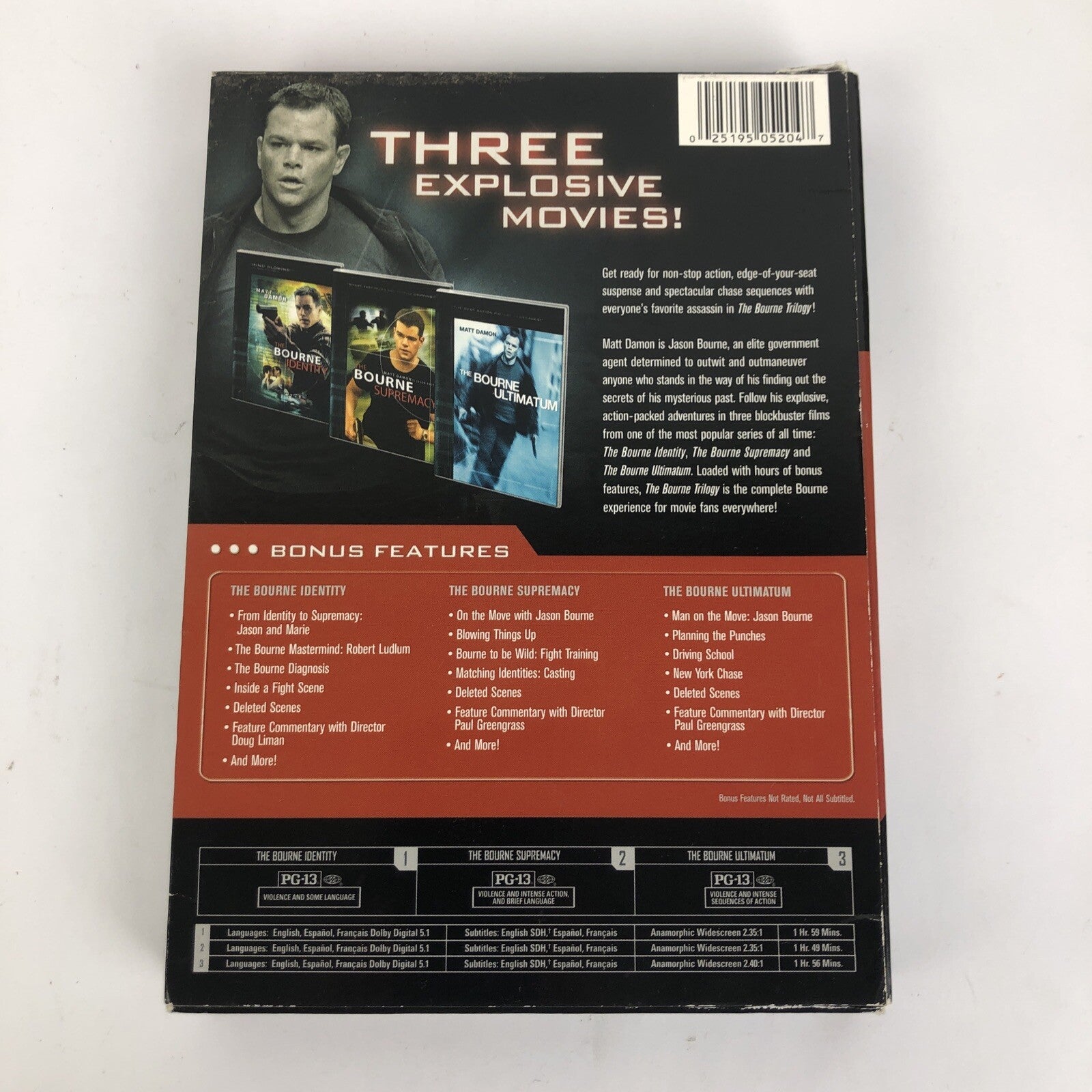 The Bourne Trilogy [ Bourne Identity / Bourne Supremacy / Bourne Ultimatum MINT