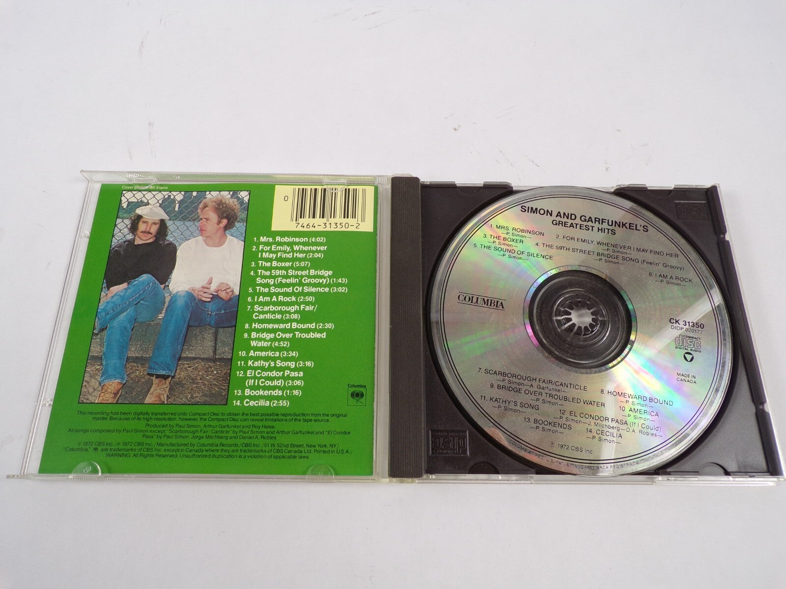 Simon And Garfunkels Greatest Hits Mrs Robinson The Boxer Homeward Bound CD#47