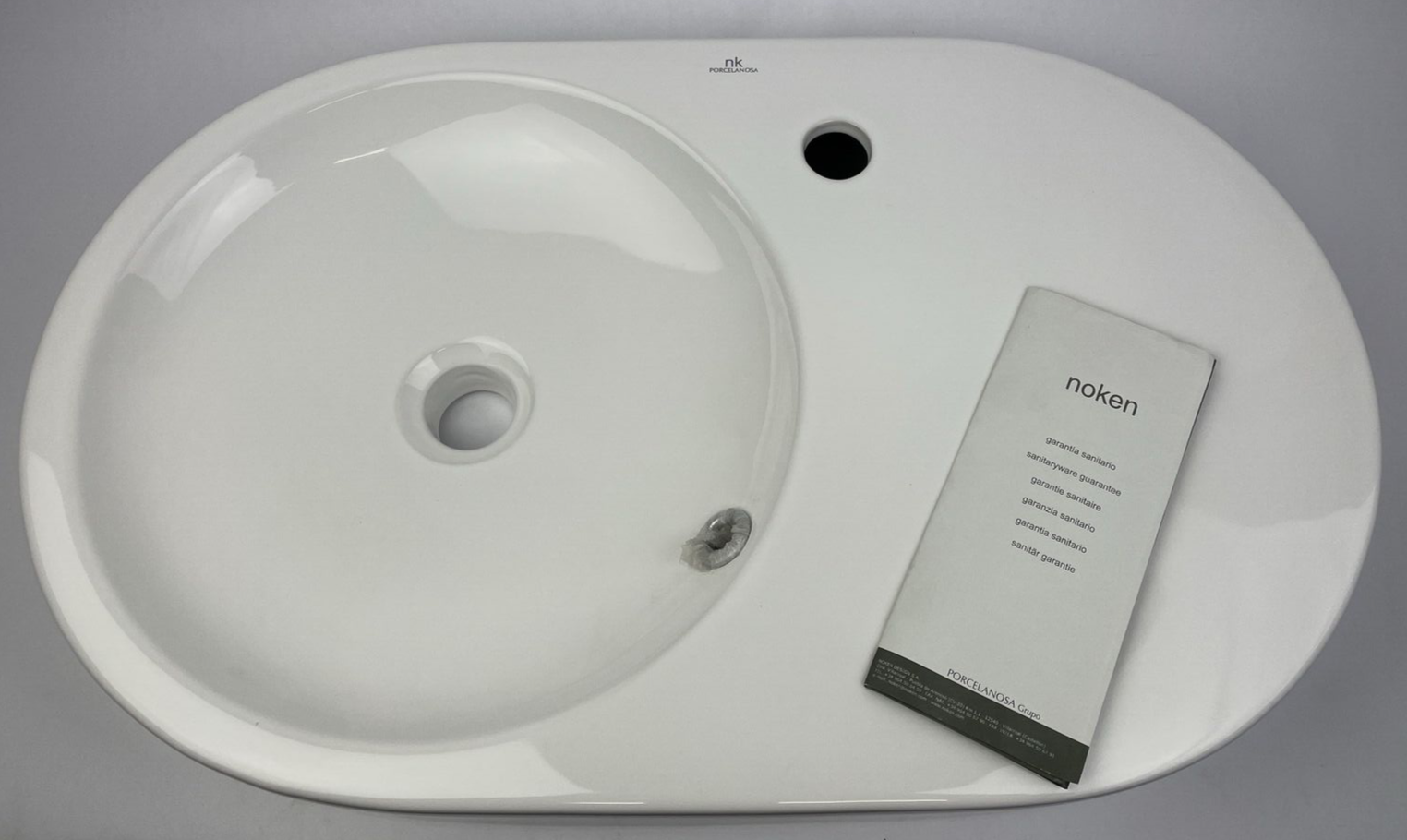 Porcelanosa NK Noken XS RONDO Designer Single Hole Wall Hung Basin Sink WHITE