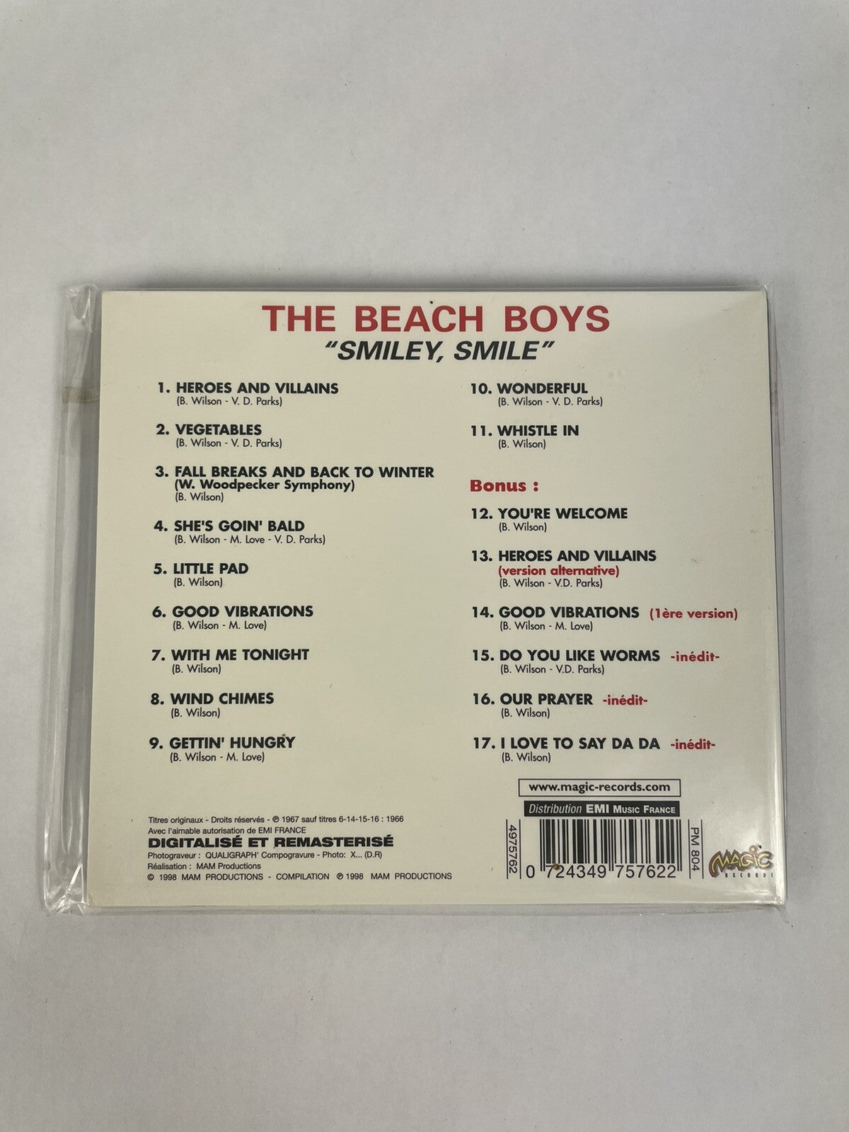 The Beach Boys - Smiley, Smile CD French Import (1998)    #8