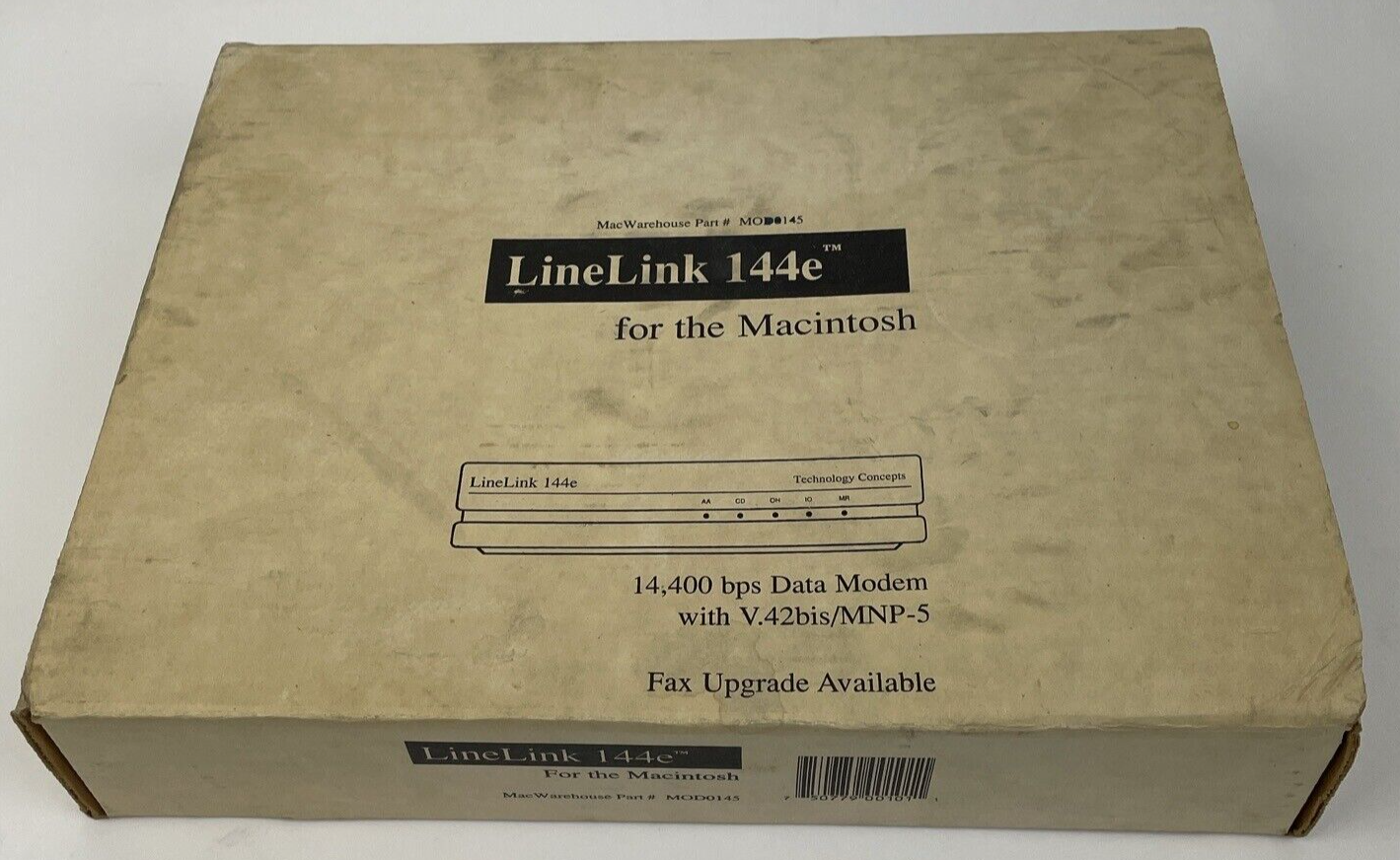 MacWarehouse LineLink 144e for Macintosh 14,400 bps Data Modem w V.42bis/MPN-5