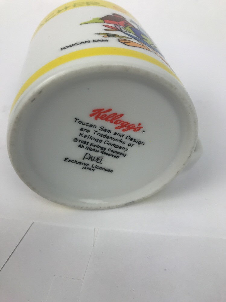 Vintage Papel Kelloggs  Fruit Loops Toucan Sam Mug Very Rare Item Japan 1983