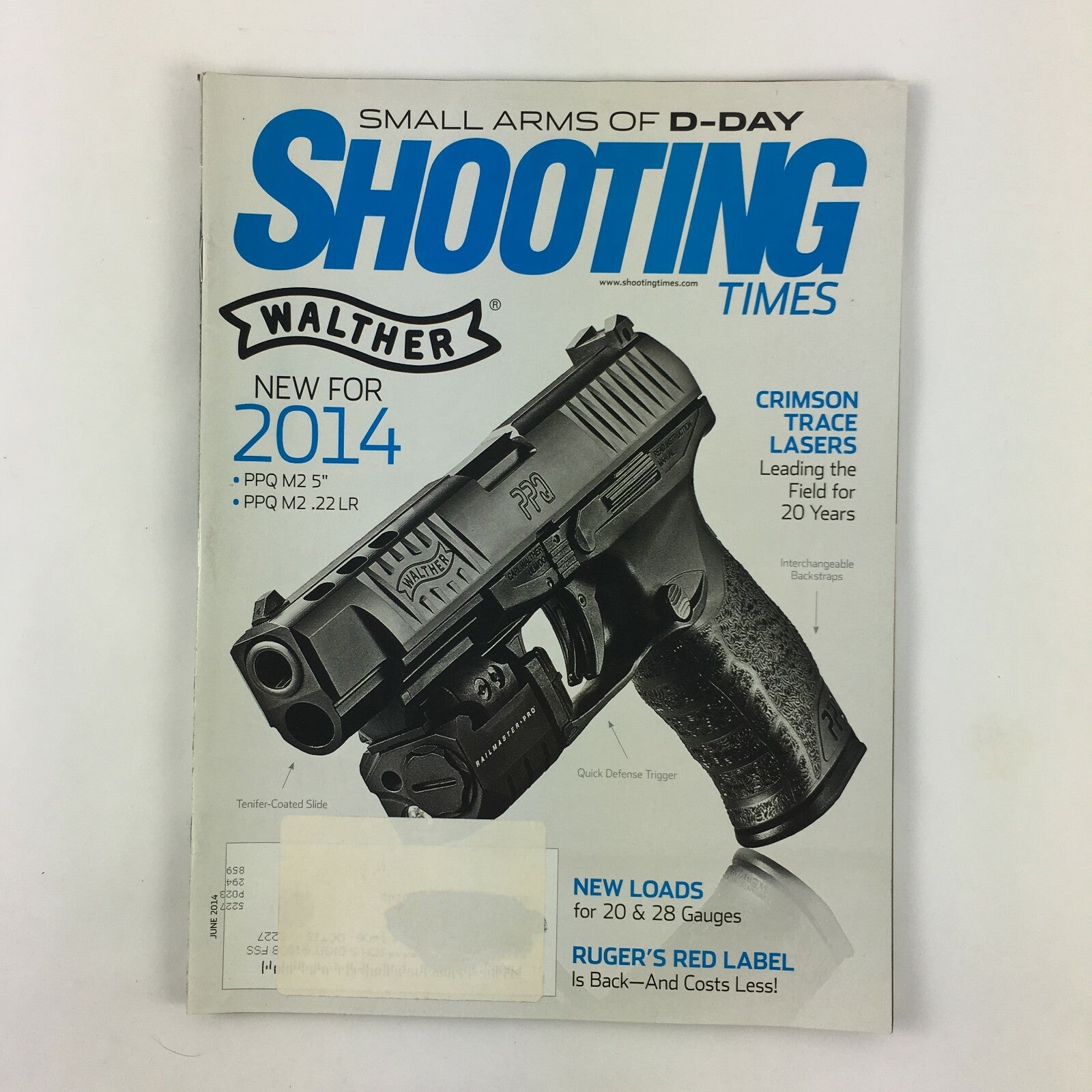 June  2014 Shooting Times Magazine Crimson Trace Lasers Rugers Red Label .22 LR