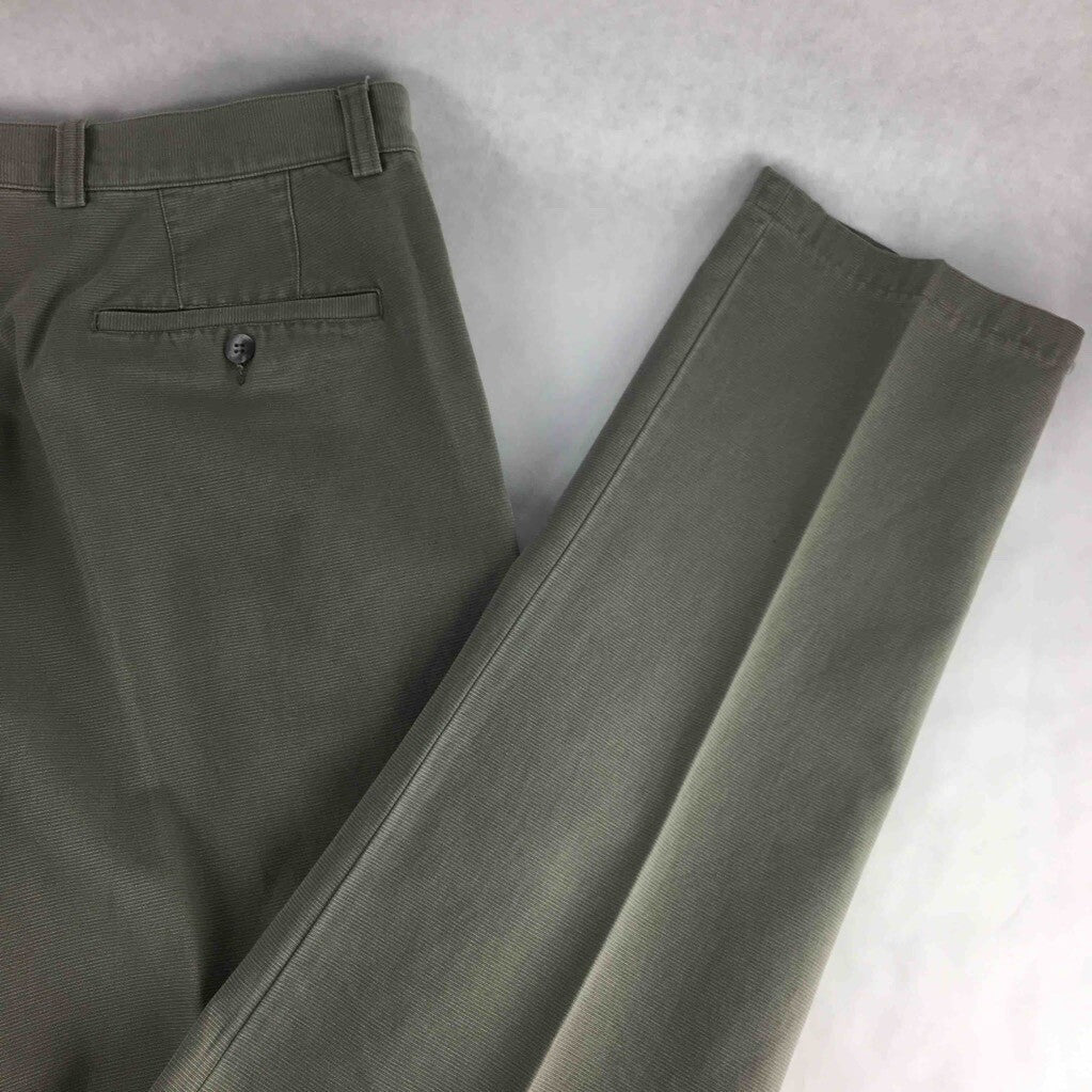 Overland Mens Dress Pants Beige Flat Front Pockets Cotton Trousers 48   34 x 35