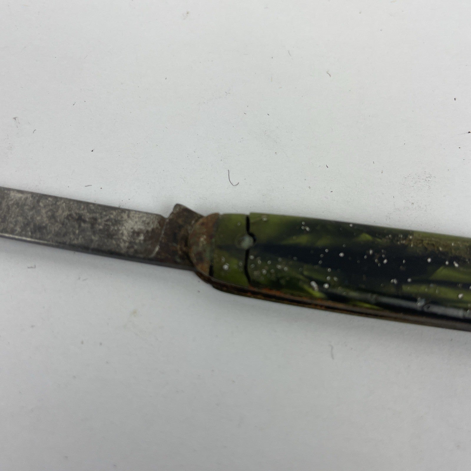 Vtg Knife Syracuse Knife Co 2 Blade Tiger Pocket Foldout Knife USA GREEN