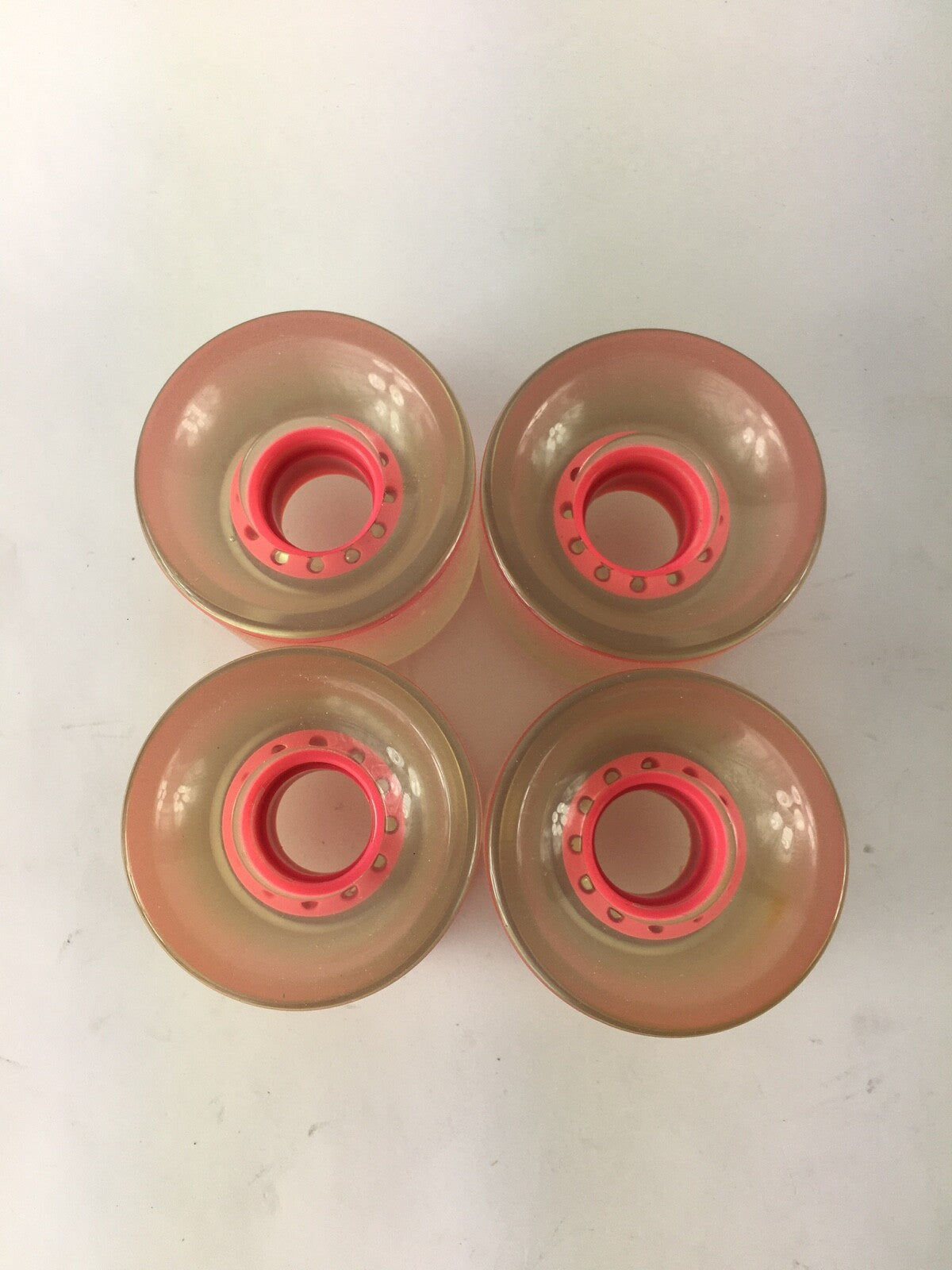 Cruiser CLEAR BRIGHT Pink CORE GUMMY Skateboard Wheels 82A 62 mm Stone Sanded  