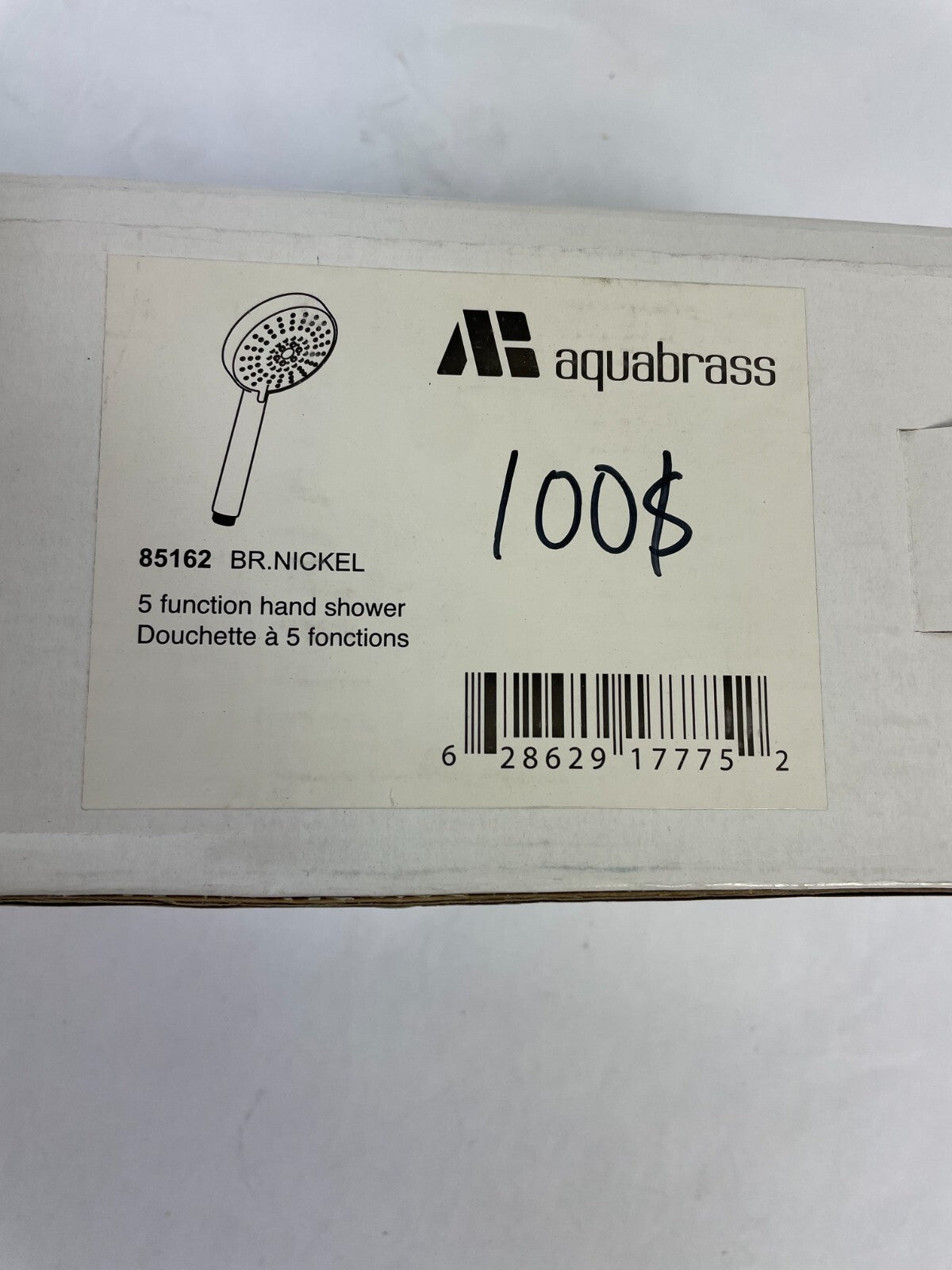 Aqua Brass 85162 5 function hand shower brass nickel bathroom shower head