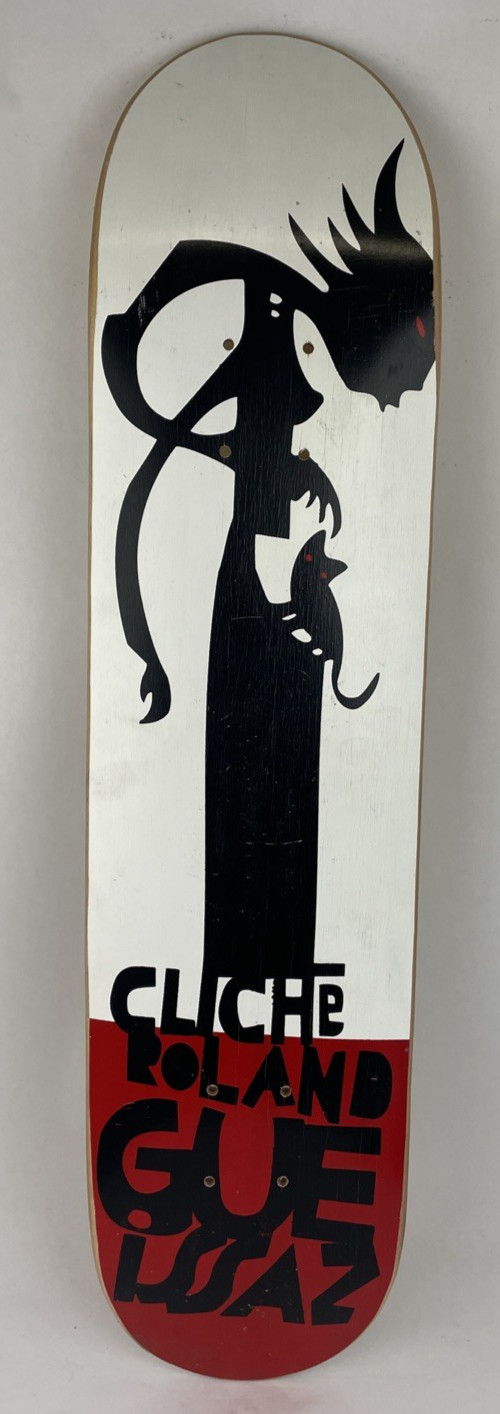 Vintage Cliche Skateboards " Roland Gueissaz " Pro Model Skateboard Deck 7.3"