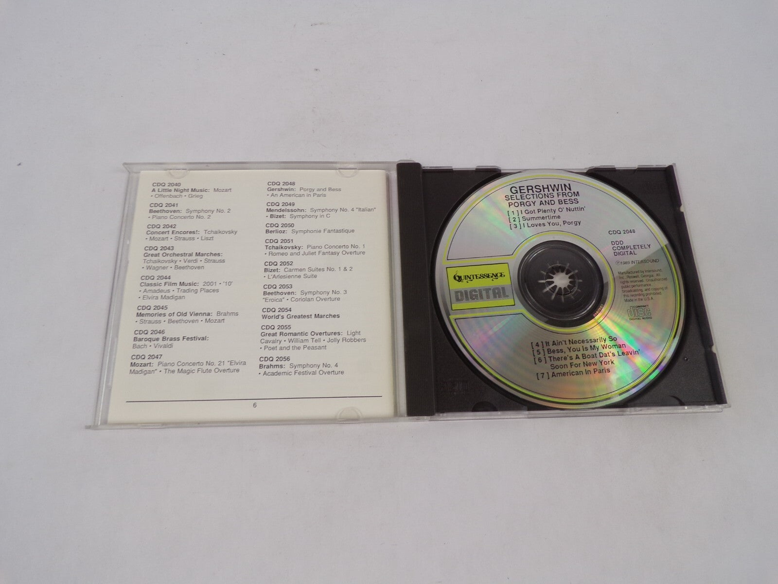 Gershwin Porgy And Bess Anamerican In Paris I Got Plenty O'Nuttin' SummertiCD#71