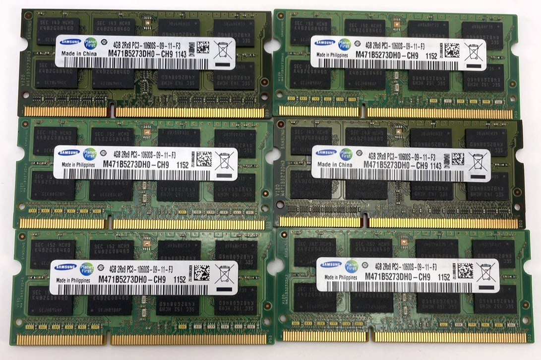 Samsung 4GB 2Rx8 PC3-10600S-09-11-F2 Memory Lot of 6