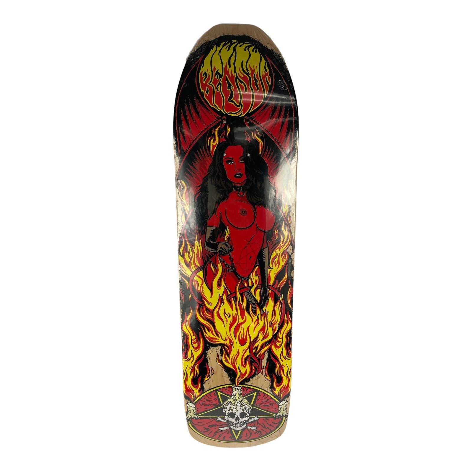 Death Skateboards Benson Red Devil Woman Pro Pool Head 8.623-inch skateboard deck with signature graphic.