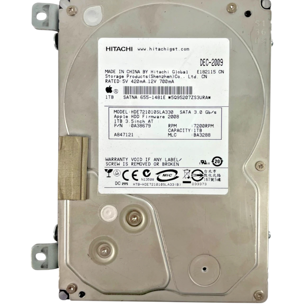 Hitachi HDE721010SLA330 7200 RPM SATA 1 TB Internal Hard Drive Cache 32MB