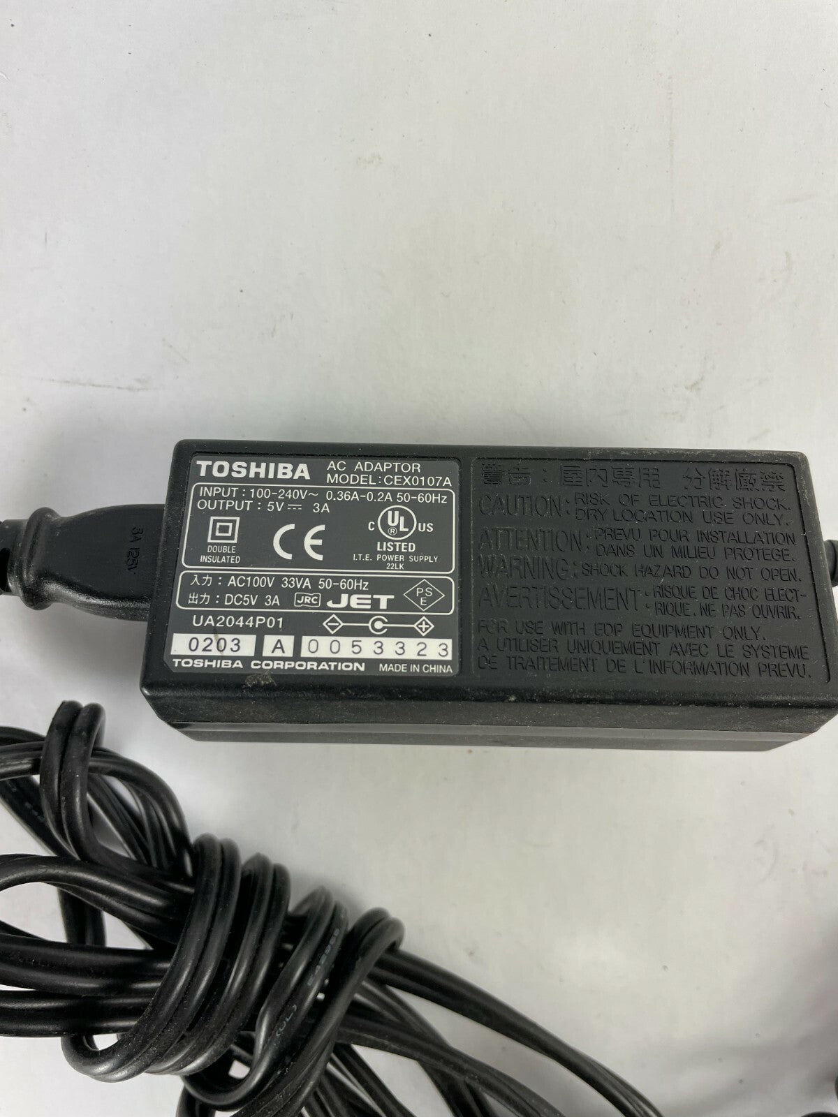 Genuine Toshiba CEX0107A Ac Adapter Output 5 V 3 A Power Supply Adapter A90